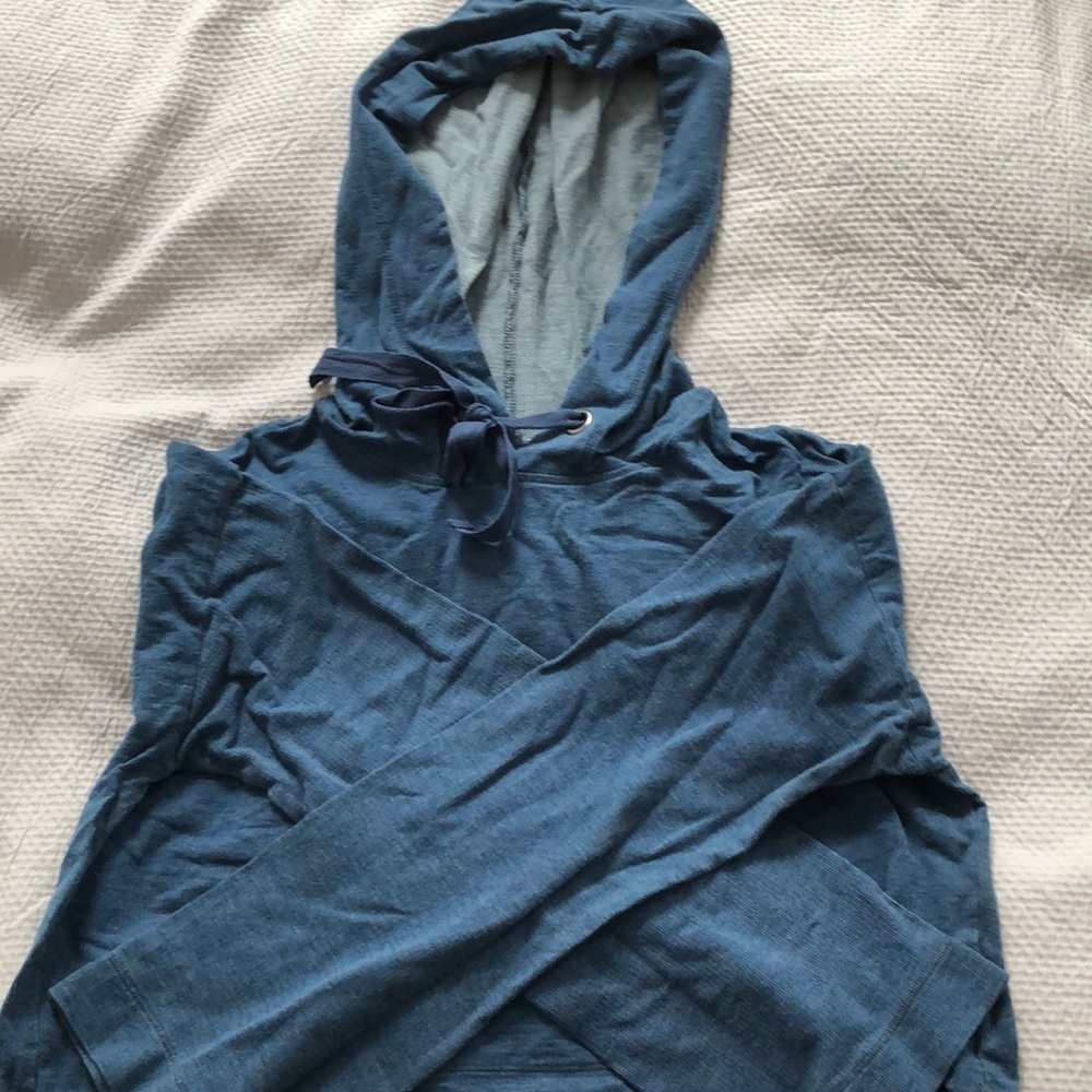 Blue, crop, hoodie sweater